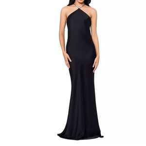 Betsy & Adam - Pavé-Bead Satin Halter Gown